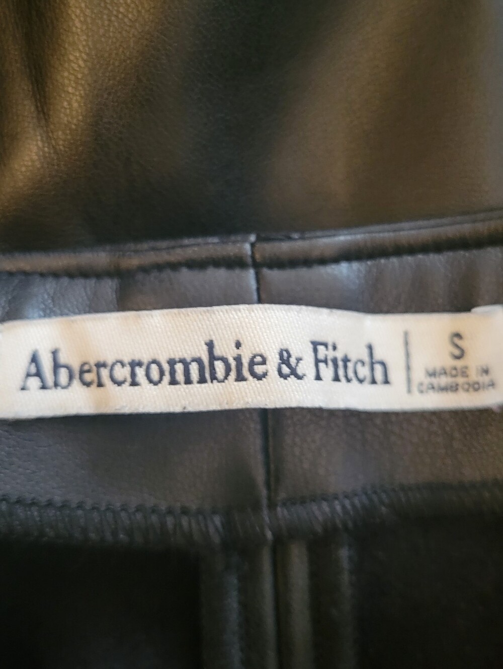 Abercrombie & Fitch Black Faux Leather Overalls Mini Dress Size Small - Picture 6 of 6